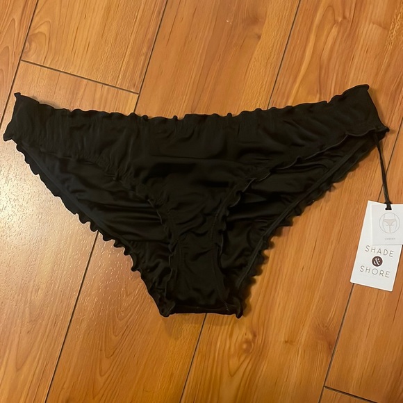 NWT Shade & Shore black cheeky butt suitbottoms size small - Picture 1 of 5